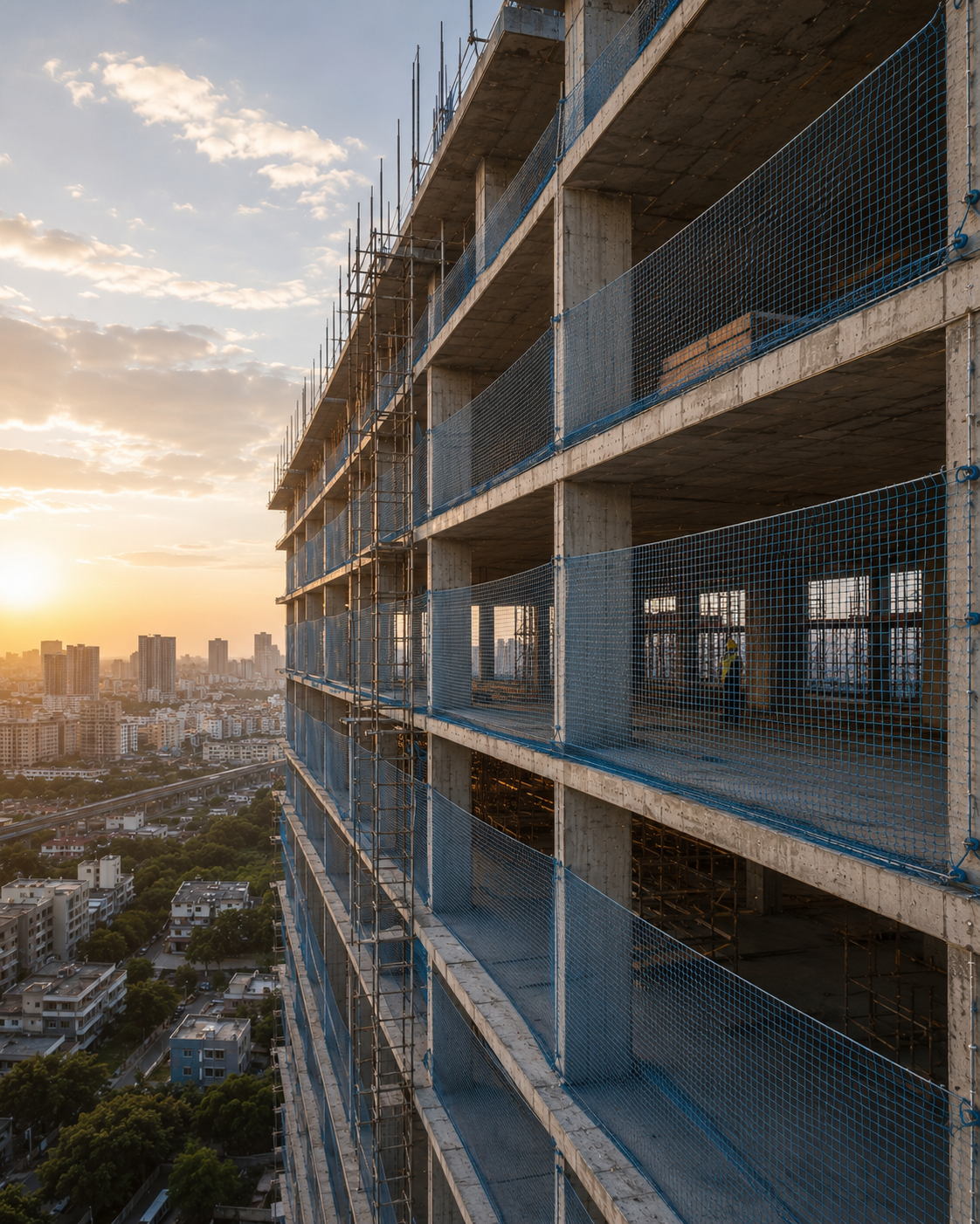 Structural Architecture — Heavy-Duty Debris & Fall Containment (Mobile View 4:5)