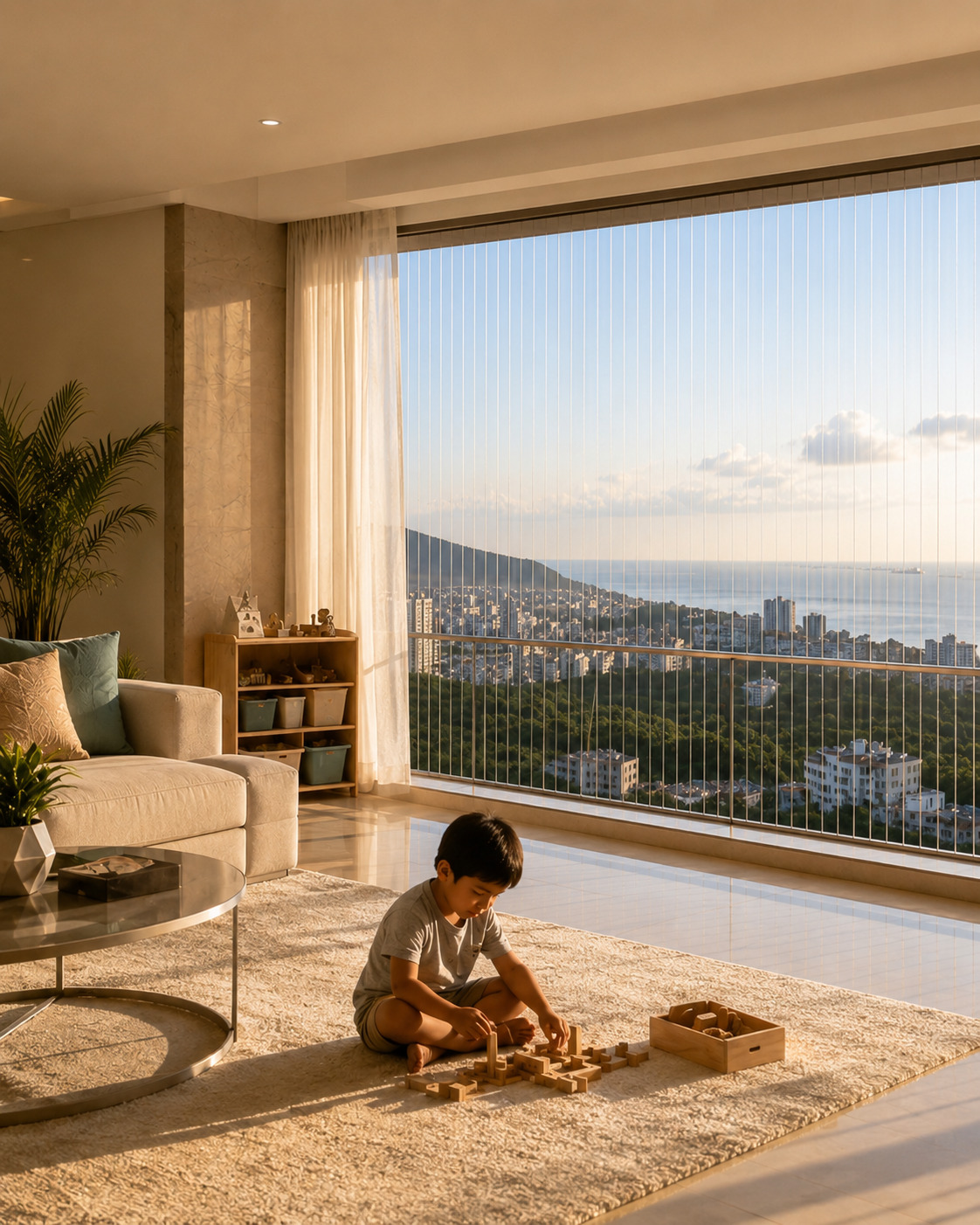 Open living space with an uninterrupted balcony view